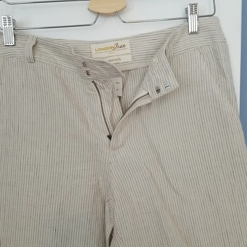 Victoria Secret Vintage London Jean Marisa Fit Linen Pants size 8 NWOT - Picture 3 of 7